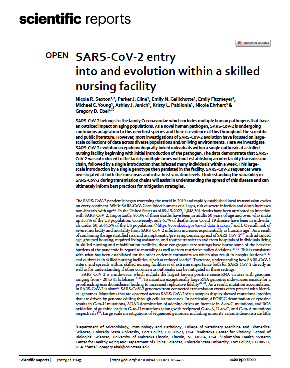 SARS-CoV-2 entry into and evolution within a skilled nursing facility, Sexton